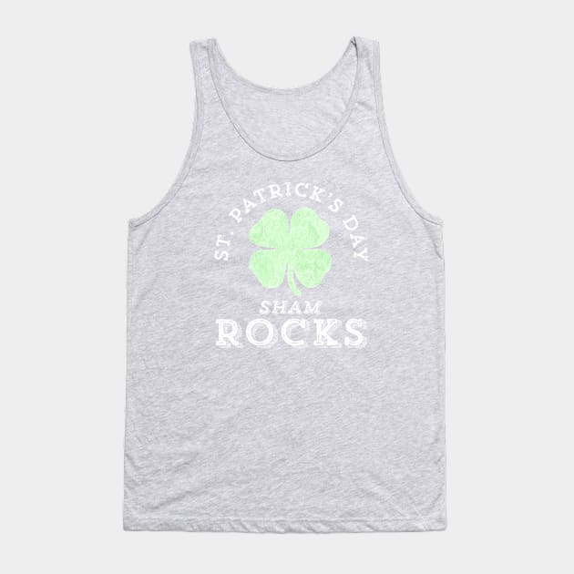 St. Patrick's Day ShamROCKS Funny Irish Retro Distressed Tank Top by HuntTreasures